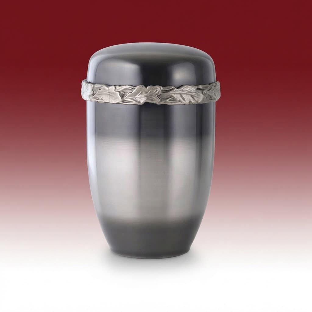 Anthrazitfarbene Metallurne 842ST-2 mit Zierband