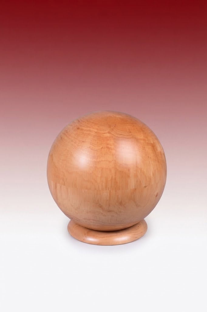 Kugelförmige Holzurne NATUR globe in heller Naturfarbe