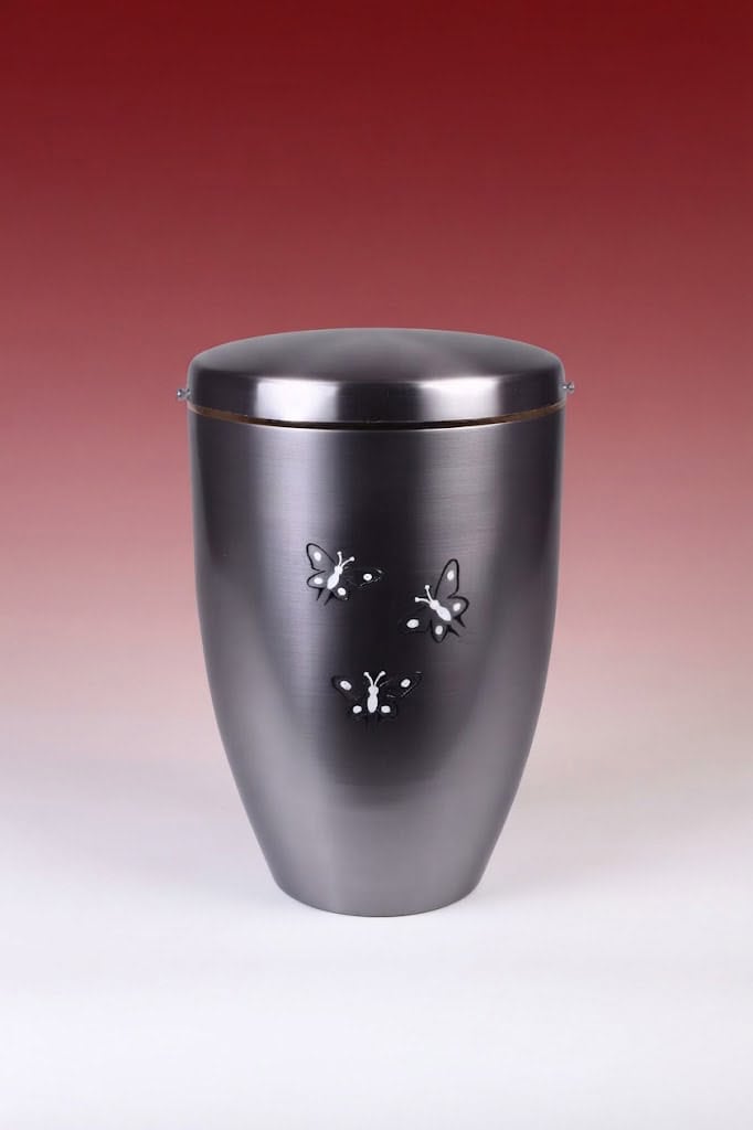 Dunkle Metallurne STARK butterfly mit Schmetterlingsmotiv